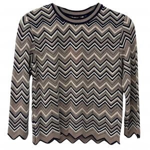 NEW MARIA PAVAN women's zig zag top in grey